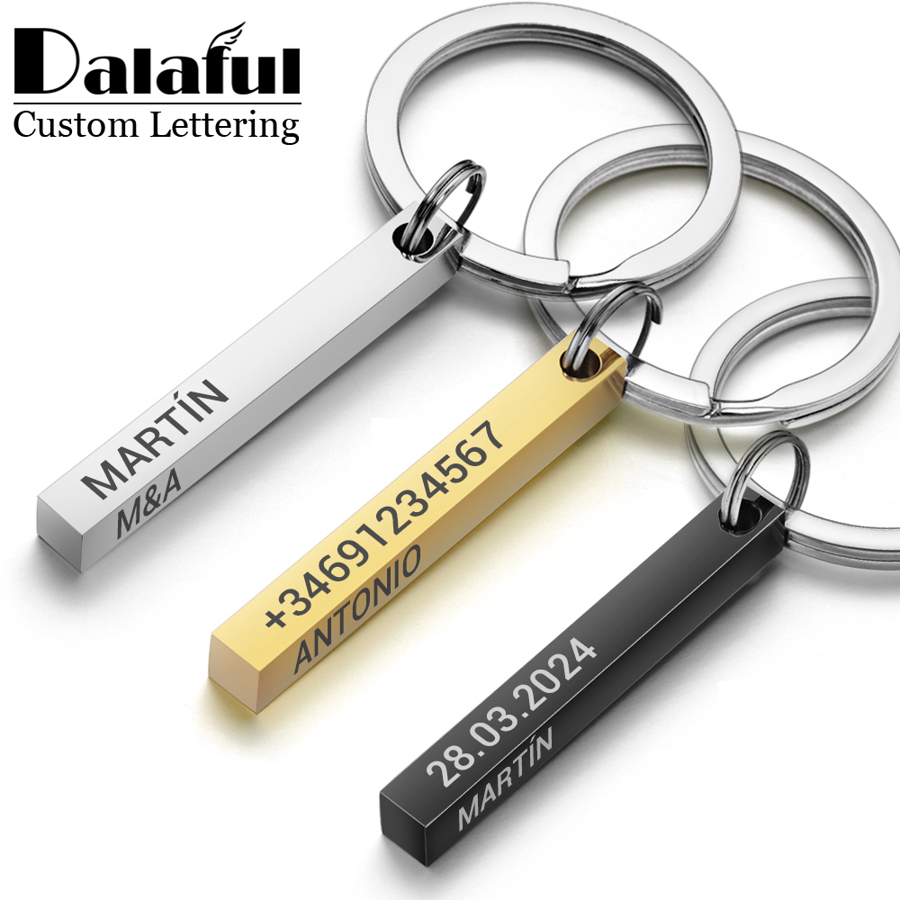 Initial Ring Custom - Chaveiros personalizados de aço inoxidável, barra