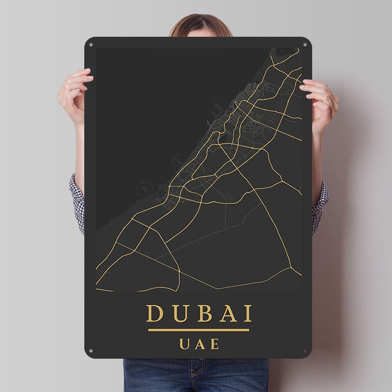 Custom Map Poster - Mapa de Dubai UAE em Arte