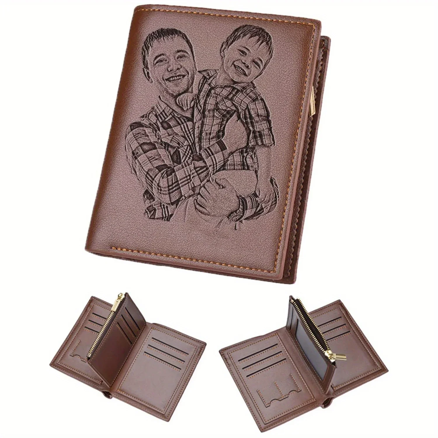 Personalized Name Box - Carteira fotográfica masculina gravada personalizada |