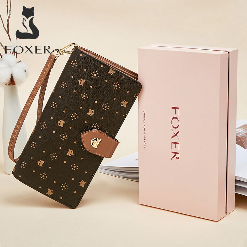 FOXER Carteira feminina longa  - Monogram Keychain Leather avaliação e preço