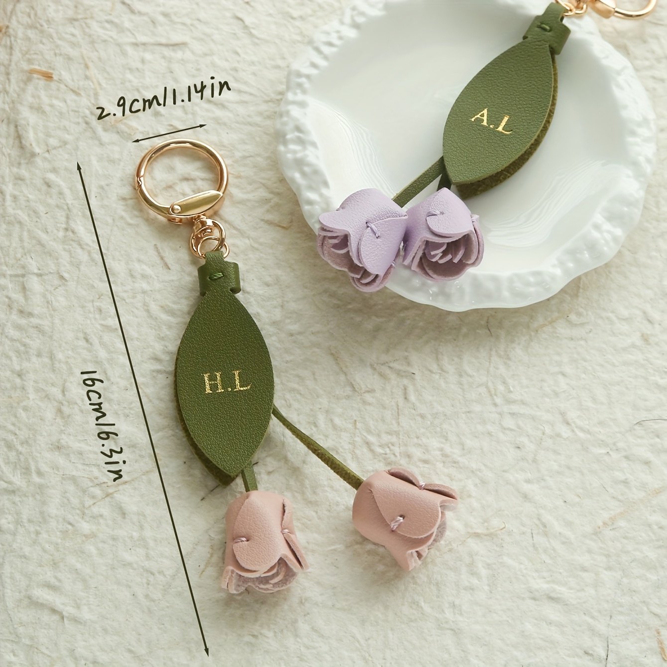 Chaveiro de Couro Personalizad - Monogram Keychain Leather avaliação e preço