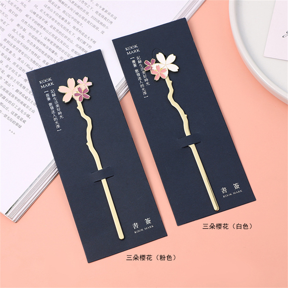 Creative Metal Sakura Flor Boo - Dried Flower Bookmark avaliação e preço