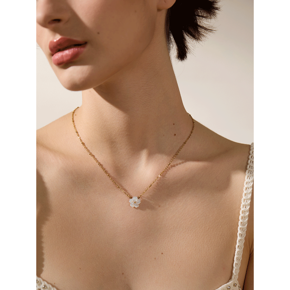 Yhpup chique moda concha natur - Birth Flower Necklace avaliação e preço