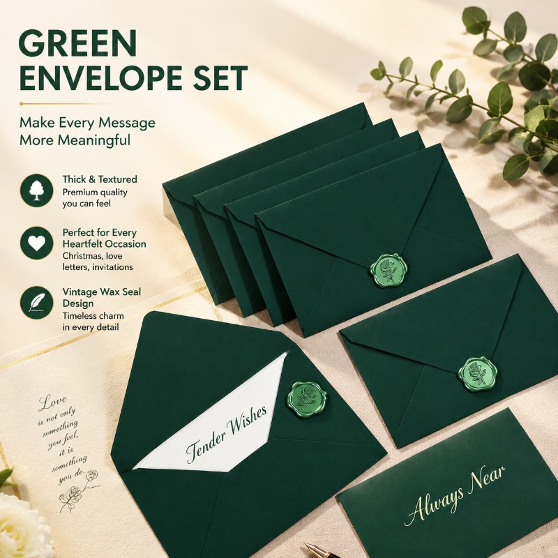 Envelope Verde de Textura Espe - Wax Seal Letter Kit avaliação e preço
