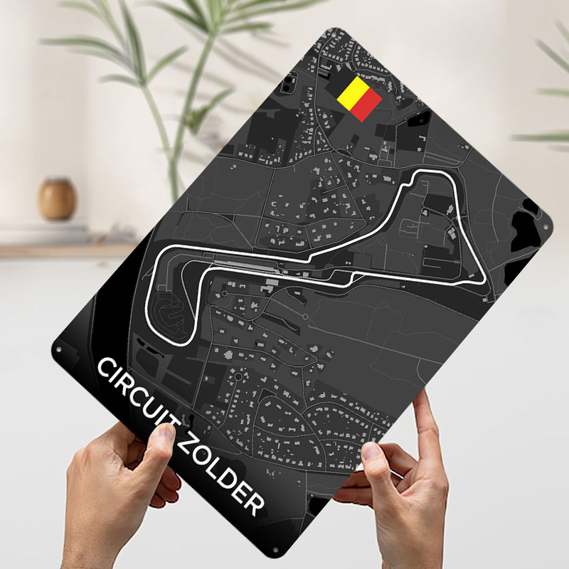 Mapa de Circuito Zolder em Met - Custom Map Poster avaliação e preço